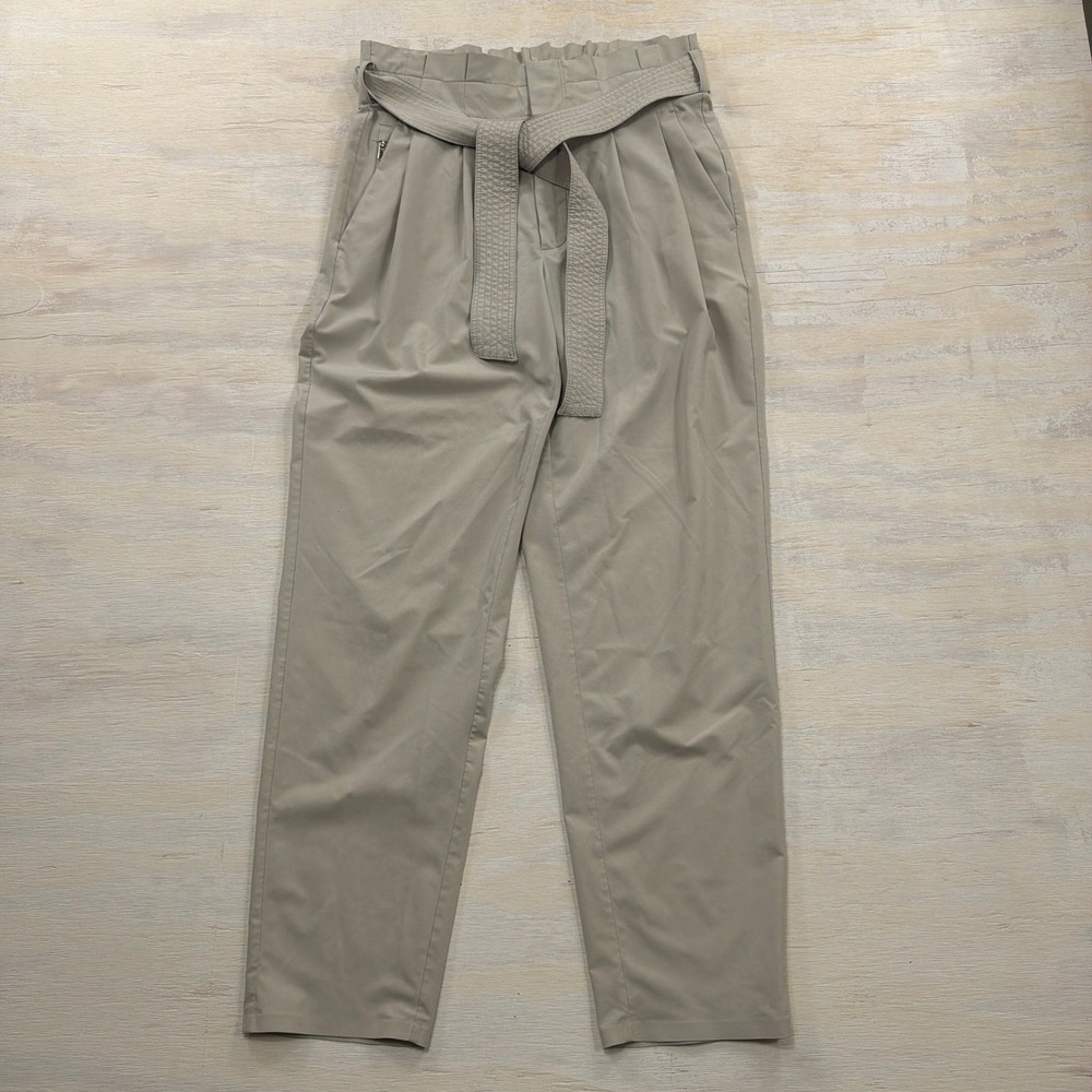 Athleta Pant Skyline II 0 Paperbag Waist Tie Belt Gray Womens Trousers